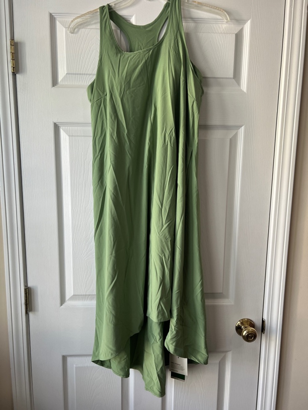 HALARA Light Sage Green High-Low Swing Dress